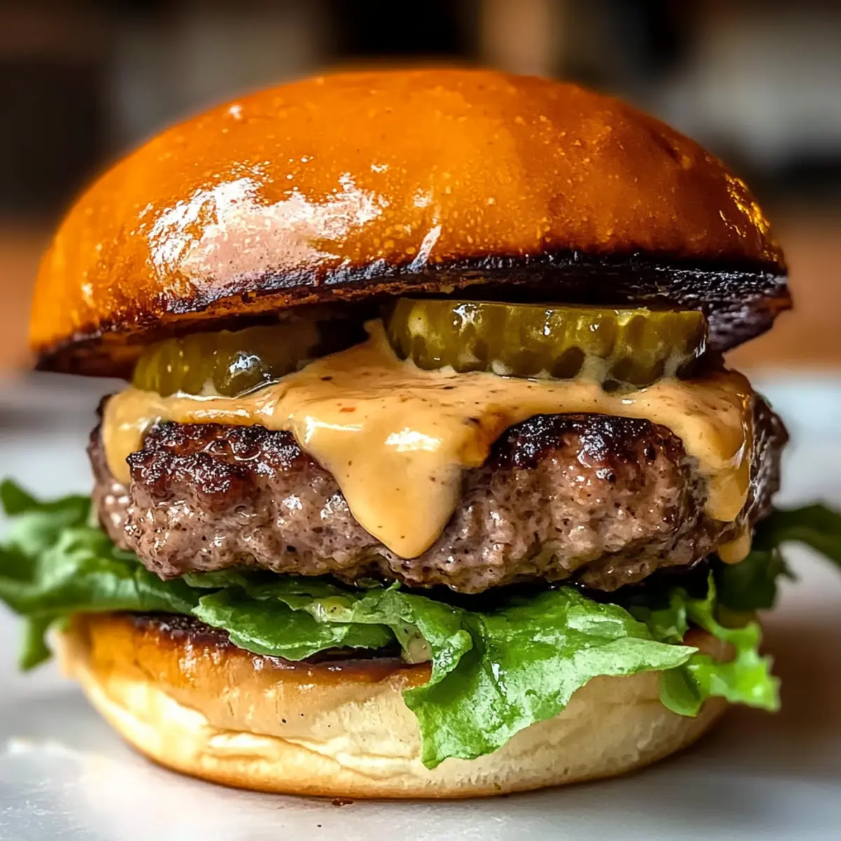 Saftiger Smash Patty Burger mit GeheimsoAe eag2yl